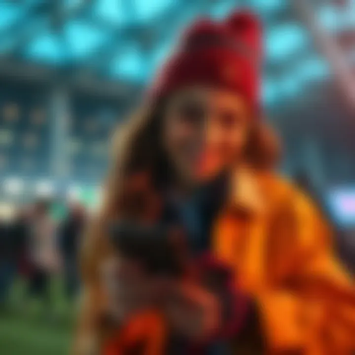 A person happily checking their phone for reliable betting options, feeling secure about their choices.