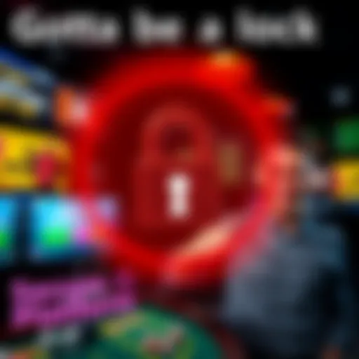 A visual representation of a secure online gambling platform showing a lock symbol and a confident player, emphasizing safety and reliability.