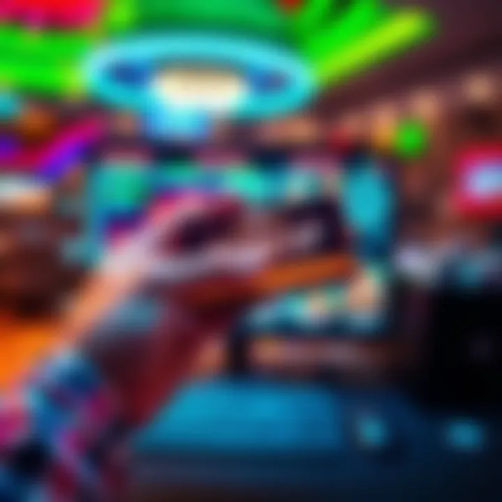 A person holding a WSOP bracelet pass with a computer in the background for online selling