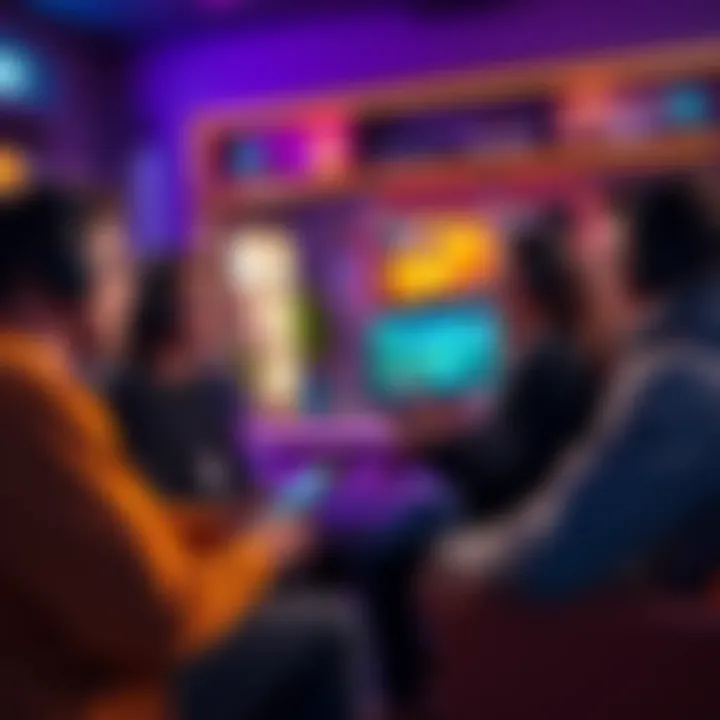 Semi-professional gamers sharing stories Group of semi-professional gamers discussing their experiences and challenges in a cozy setting