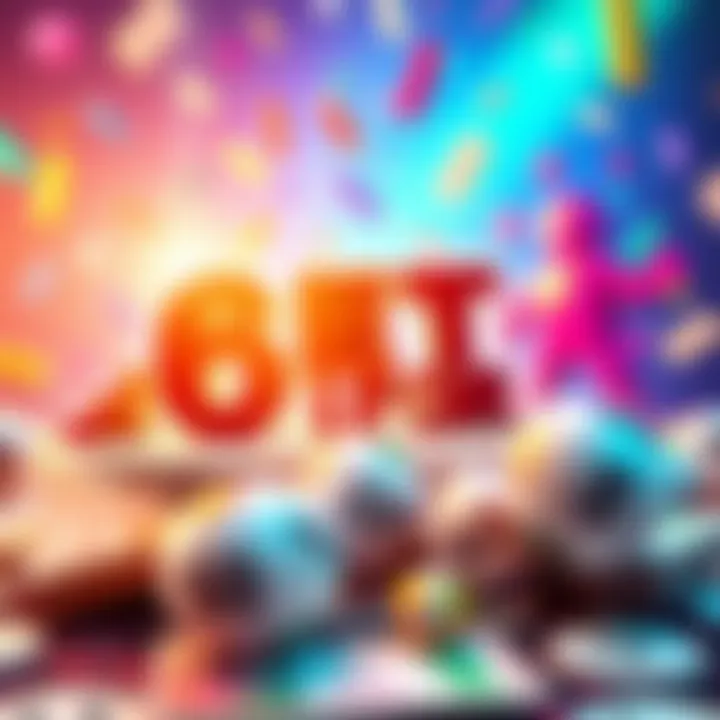 Exciting SET FOR LIFE lottery promotion A colorful graphic showing money and lottery symbols, emphasizing the excitement of winning five times in the SET FOR LIFE game.