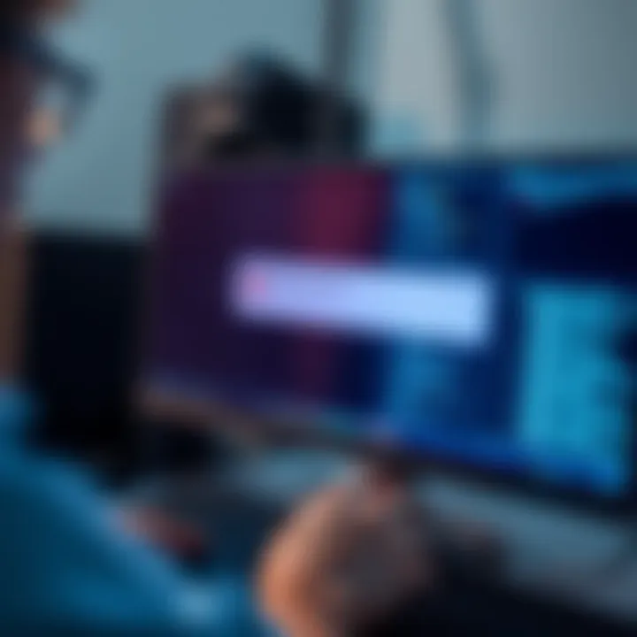 A computer screen displaying an error message related to settings not being applied, with a user looking frustrated at the keyboard.