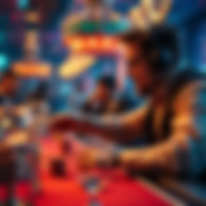 A shooter at a gaming table receiving cash tips from players