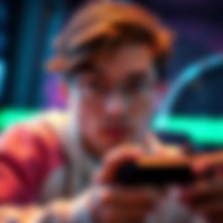 Signs of Average Performance A person showing subtle signs of average skills during a game, with a thoughtful expression and a game controller in hand.
