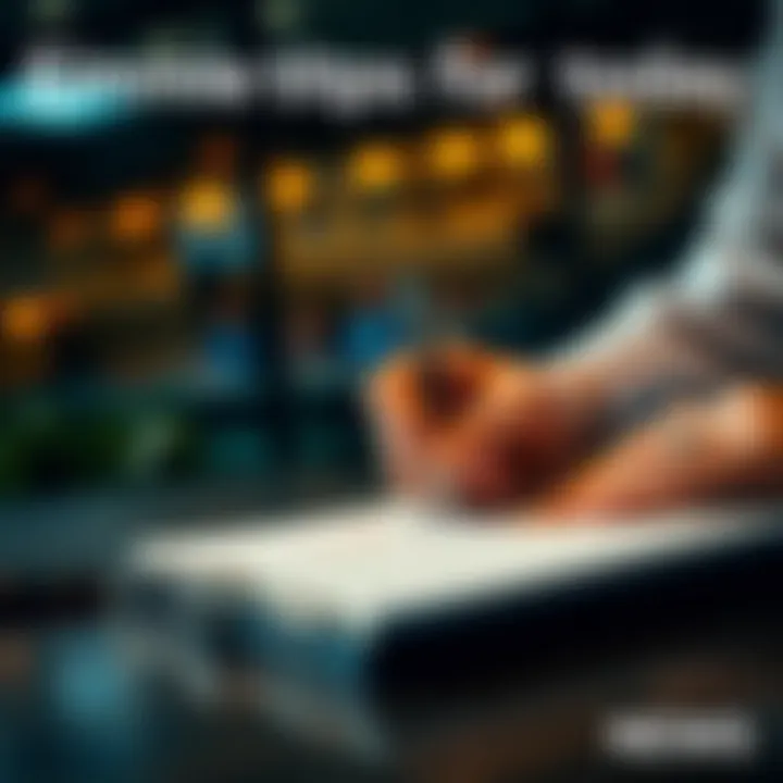 A person writing down strategies for quick business success on a notepad