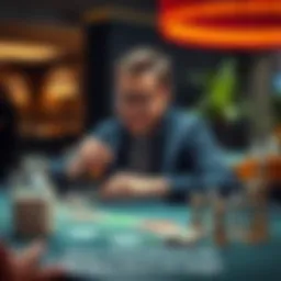 A person playing a game at a table, making small adjustments to their strategy, smiling with focus