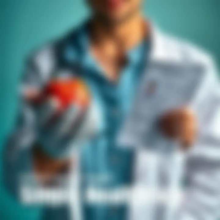 A person holding a fresh fruit in one hand and a doctor’s prescription in the other, symbolizing a choice between natural health and medical advice.
