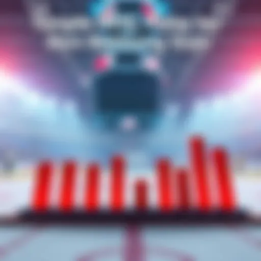 A graphic showing straightforward statistics for NHL Parlay bets, featuring hockey icons and bars depicting performance trends.