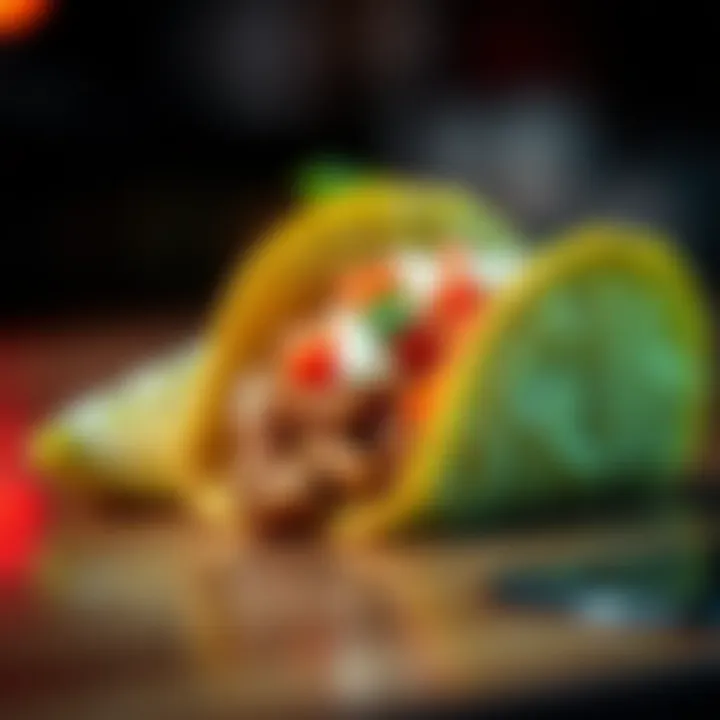 A close-up of a taco with minimal toppings, representing the sole taco option available today.