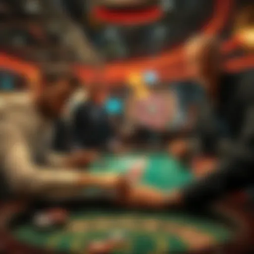 Talented players using strategy to win games at a casino.