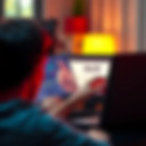 A person frustrated while using a laptop, showing Skrill website with error messages on the screen.