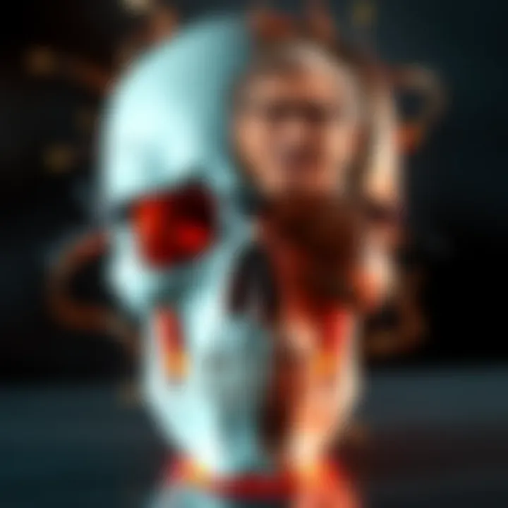 A graphic showing a skull merged with an image of Bill Gates, symbolizing their unexpected link.