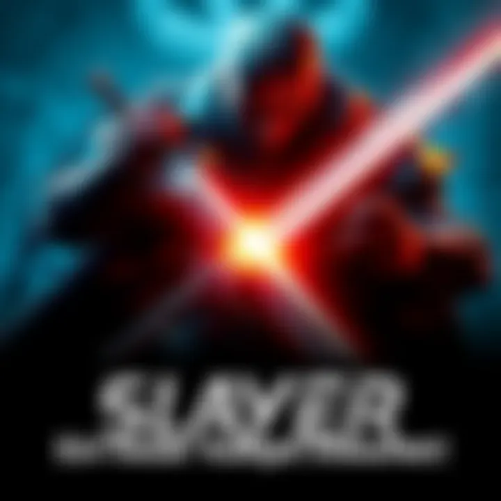 Slayer character ready for combat with weapons drawn