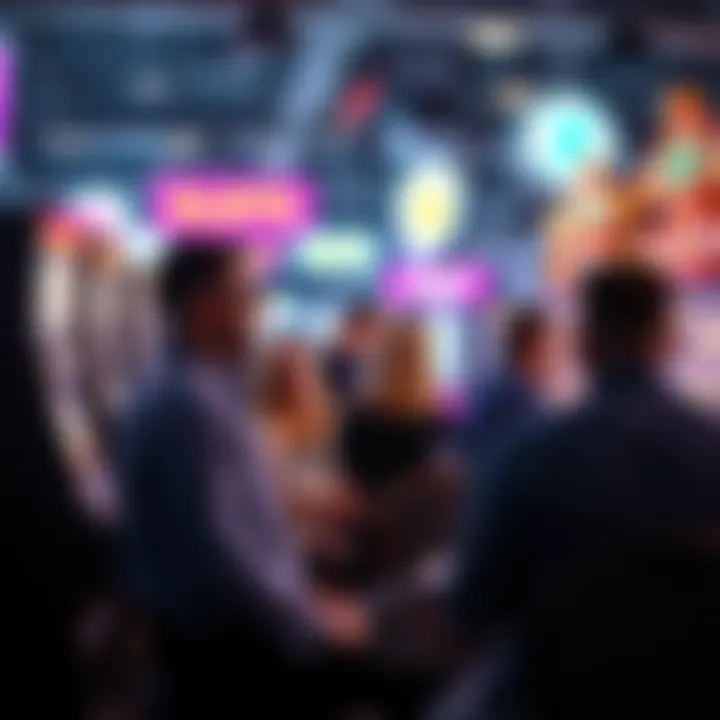 Group of people discussing their favorite slot providers while playing on slot machines