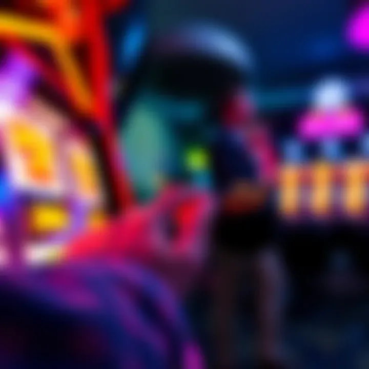 A close-up view of a player engaging with a colorful slot machine, featuring symbols from Sweet Bonanza, with focus on the double chance function button
