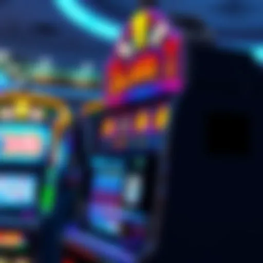 A vibrant slot machine in Resorts Casino, showcasing colorful graphics and bright lights, inviting travelers to play with dollar spins.