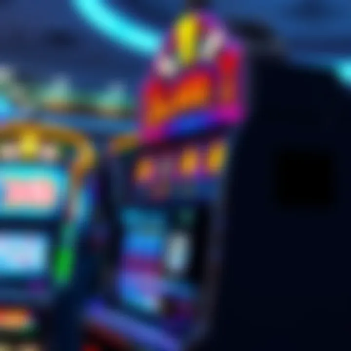 A vibrant slot machine in Resorts Casino, showcasing colorful graphics and bright lights, inviting travelers to play with dollar spins.