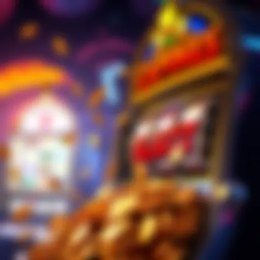 A vibrant slot machine display showing coins spilling out, symbolizing a big win. The machine features a cowboy theme, attracting players' attention.