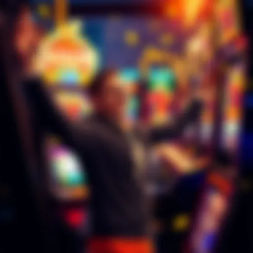 A player celebrating wins at a slot machine with 42 free games and a 50¢ bet