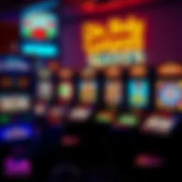 Colorful slot machines with various themes and symbols, showcasing the variety of games available on BetOnline
