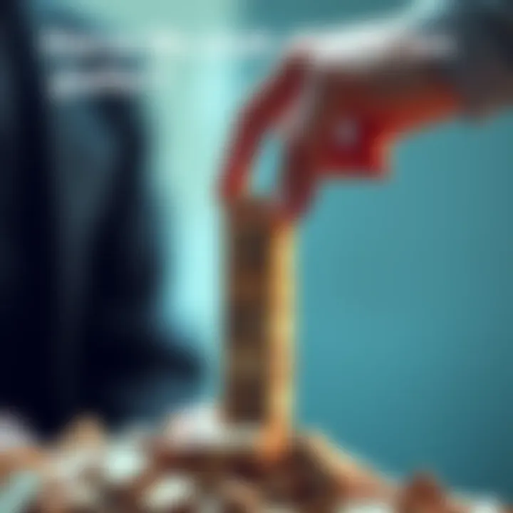 A person carefully placing a small block on a tower, symbolizing the importance of each action in building success.