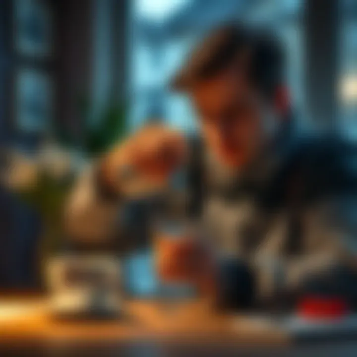 A person making a coffee in the morning as part of a daily routine change