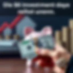 A person holding a $6 bill with a piggy bank in the background, symbolizing investment opportunities.