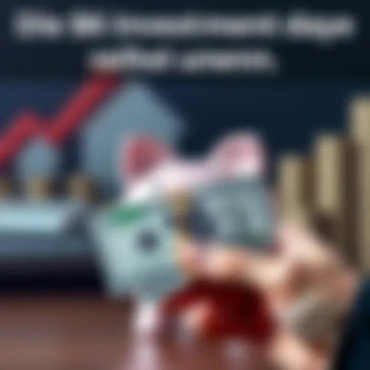 A person holding a $6 bill with a piggy bank in the background, symbolizing investment opportunities.