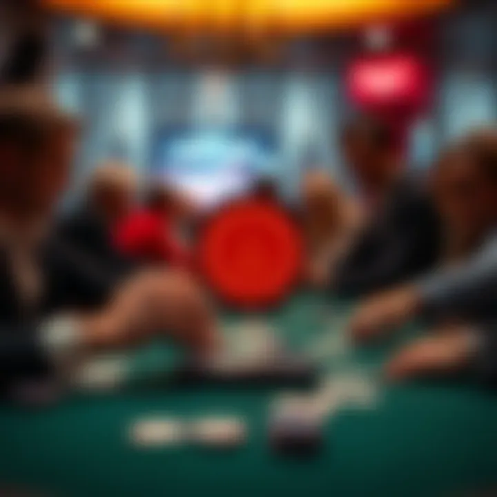 A close-up of the Smart Connected Dealer Button being used during a card game at a table in London, showing players engaging with the game.