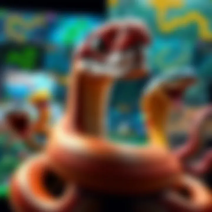 Snake Game Alternatives A collage of various snake-like game characters and gameplay screens