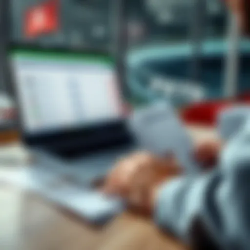 A person reviewing soccer betting options with a laptop and betting slips on a table, highlighting sports betting strategies for February 5, 2025.