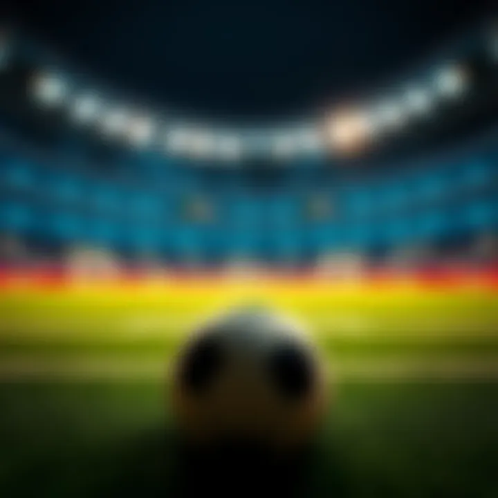 A soccer field with betting slips and a sports book background.