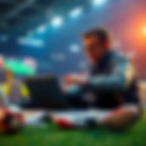Soccer Betting Predictions for June 19, 2026 A soccer fan analyzing betting options for the World Cup on June 19, 2026, with a laptop and sports documents.