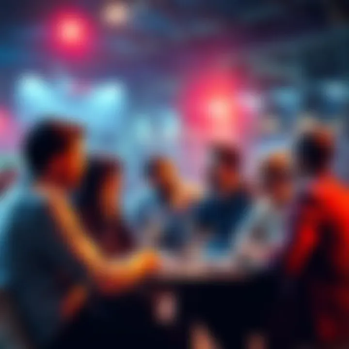 A group of people engaging in a lively discussion about soccer betting tips and strategies