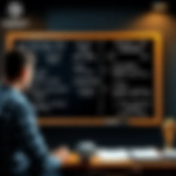 A sports analyst presenting soccer betting tips on a chalkboard, with highlighted strategies for upcoming World Cup matches.