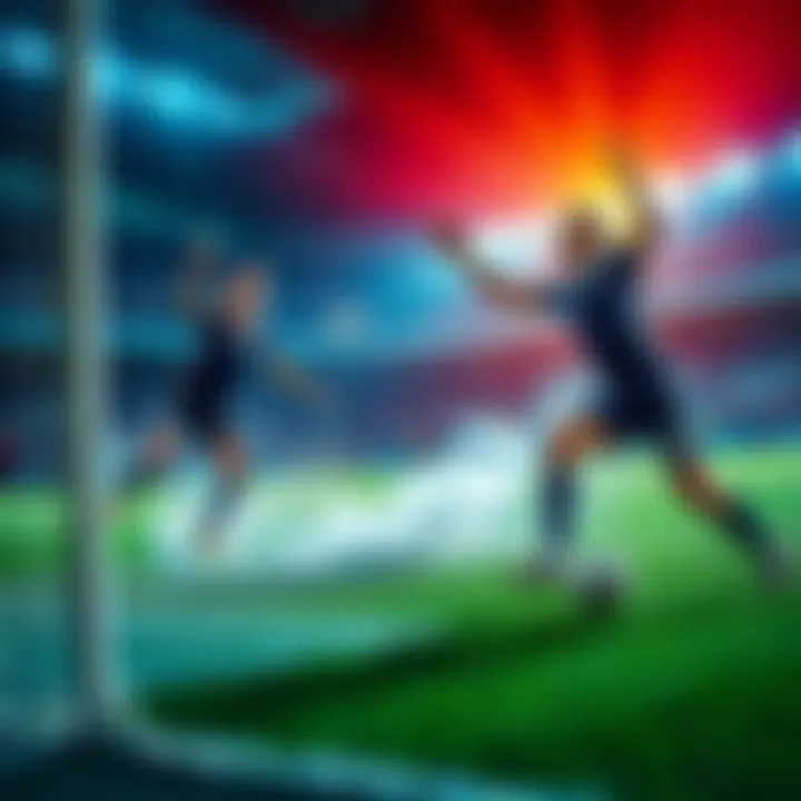 Players celebrating a goal during the thrilling soccer game