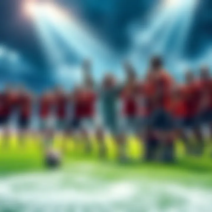 A soccer team celebrating a victory and a hockey team showing off their winning streak, highlighting sports excitement