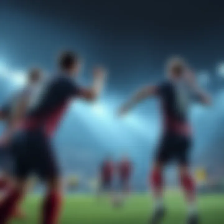 Players from underdog teams celebrating a goal during a match