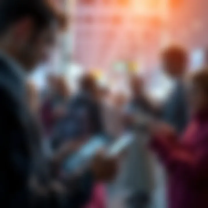 People using smartphones and tablets to connect on social media, highlighting new technology and trends.