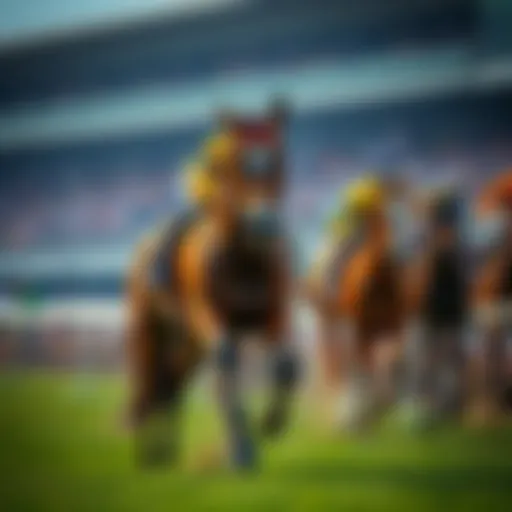 Sovereignty, a horse, is lagging behind in a race while Magnitude leads ahead, showing frustration and uncertainty about its performance.