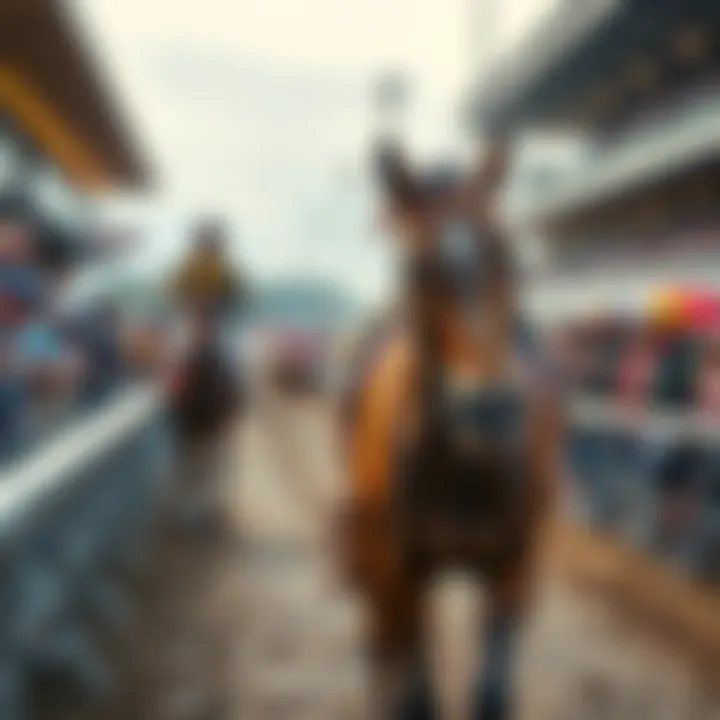 Speed Boat Beach, a racehorse, at the finish line looking injured after a race, with concerned fans in the background