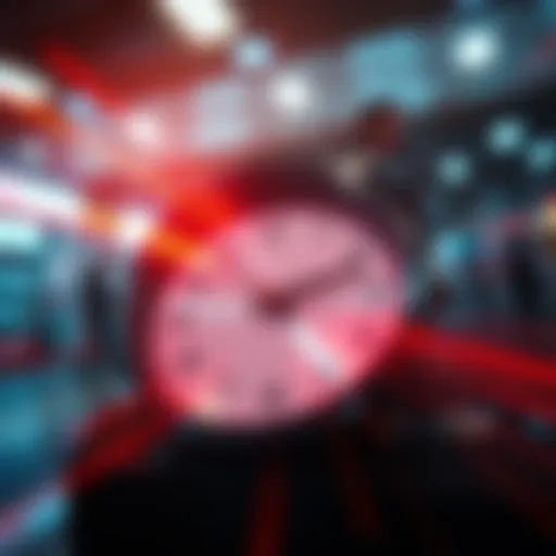 A clock with fast-moving hands, symbolizing speed and current trends in relevance.