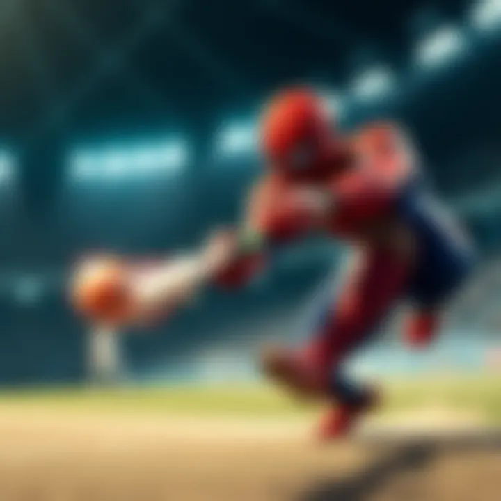 Spidey using his instincts to hit a cricket ball during a game