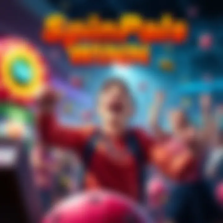 A vibrant graphic showing a player celebrating a big win on SpinPals with a small bet of 0.20 dollars leading to a joyful outcome of 10 dollars