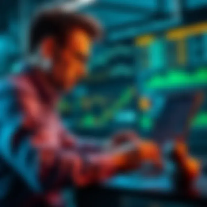 A person analyzing statistics and data on a laptop for sports prop bets