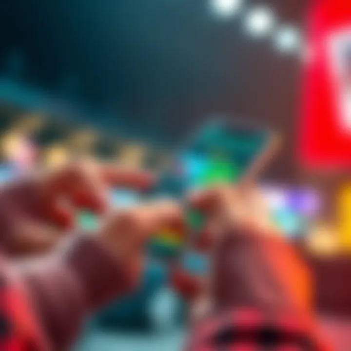 Close-up of a person using a smartphone for sports betting with bonus offers displayed
