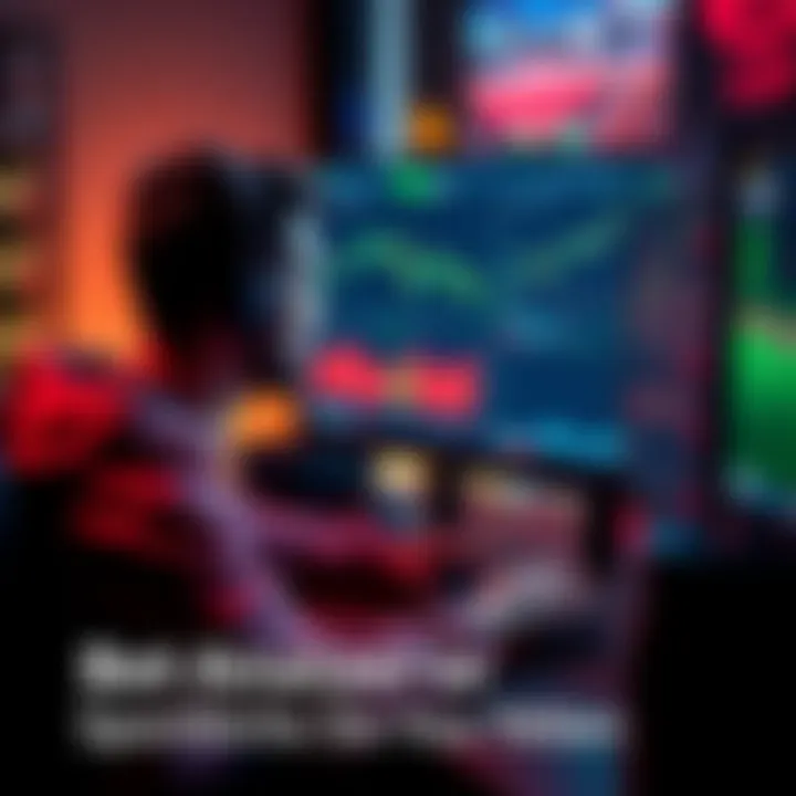 A person sitting at a desk, focused on a computer screen displaying sports betting statistics and charts.