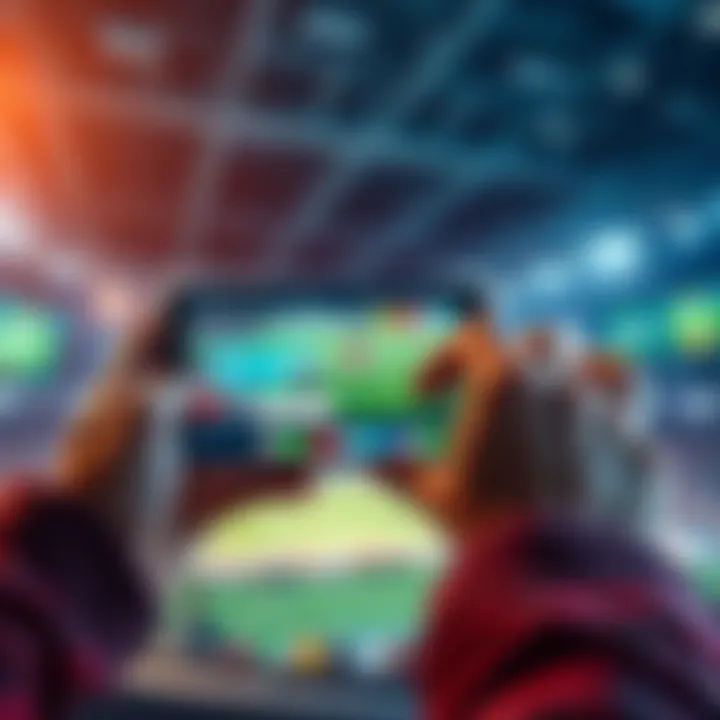 A person placing a sports bet with a promotional bonus displayed on a mobile screen, showing excitement and strategy.