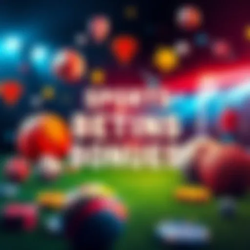 A colorful graphic showcasing various sports betting bonuses with symbols of basketball, baseball, and promotional offers