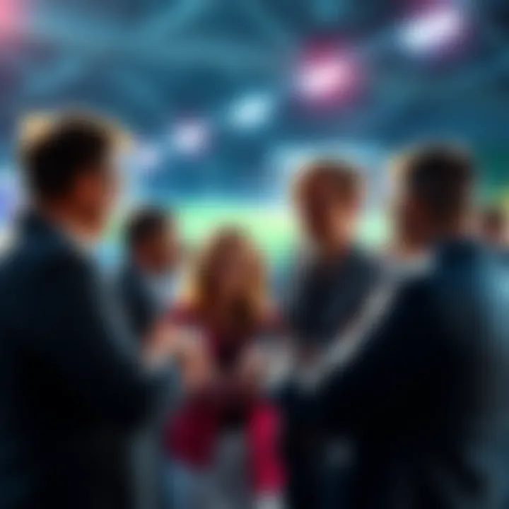 A group of people sharing their betting tips and strategies in a lively discussion.